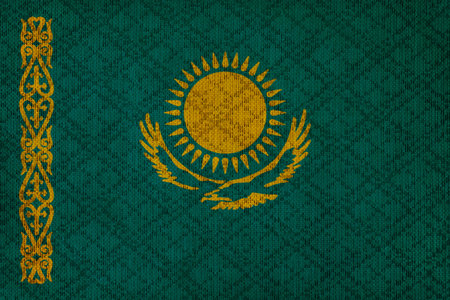 Kazakhstan grunge canvas flagの写真素材