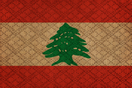 Lebanon grunge canvas flagの写真素材