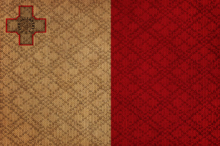 Malta grunge canvas flagの写真素材