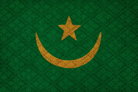 Mauritania grunge canvas flagの写真素材