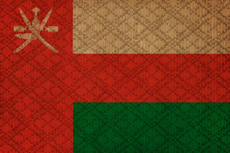 Oman grunge canvas flagの写真素材