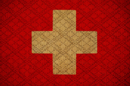 Switzerland grunge canvas flagの写真素材