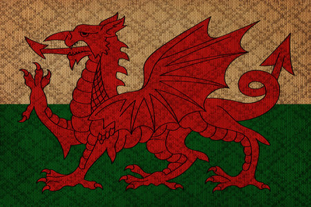 Wales grunge canvas flagの写真素材
