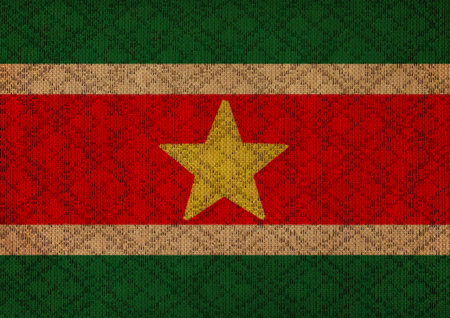 Suriname grunge canvas flagの写真素材