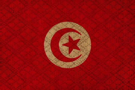 Tunisia grunge canvas flagの写真素材