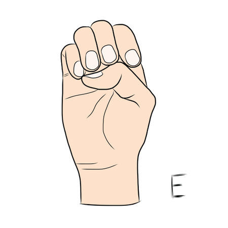Sign language and the alphabet,The Letter eのイラスト素材