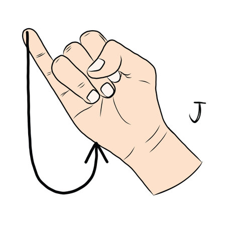 Sign language and the alphabet,The Letter jのイラスト素材