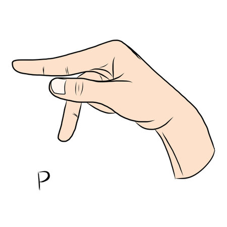 Sign language and the alphabet,The Letter pのイラスト素材