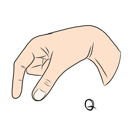 Sign language and the alphabet,The Letter qのイラスト素材