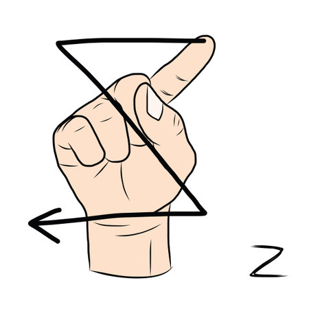 Sign language and the alphabet,The Letter Zのイラスト素材