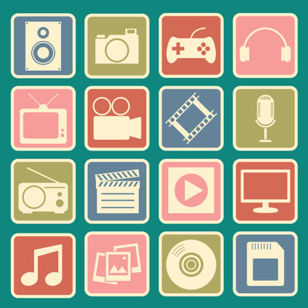 Multimedia iconのイラスト素材
