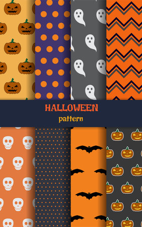 halloween pattern setのイラスト素材