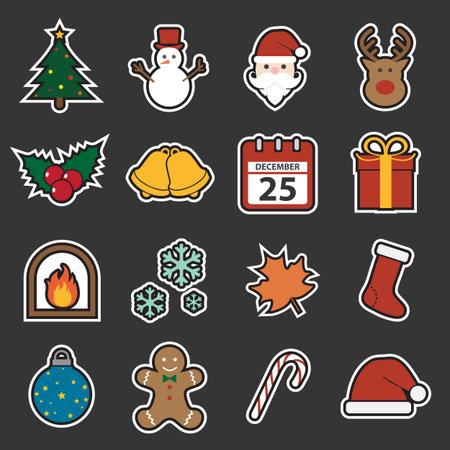 christmas iconのイラスト素材