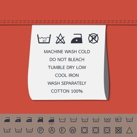 clothing label and washing symbolのイラスト素材
