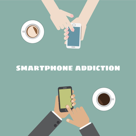 smartphone addictionのイラスト素材