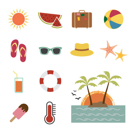Summer iconのイラスト素材