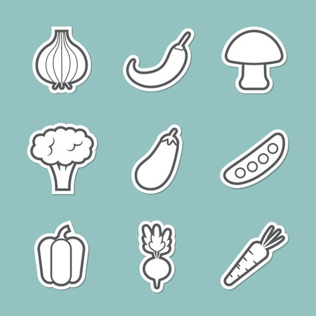 vegetable iconのイラスト素材