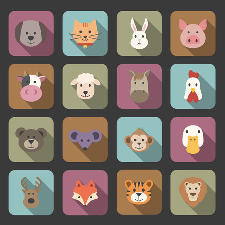 animal face setのイラスト素材