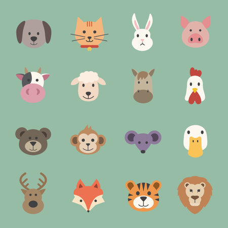 animal face setのイラスト素材