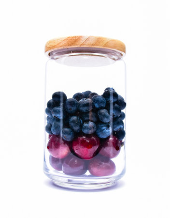 sweet blueberry and cherry.の写真素材