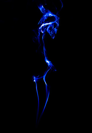 Smoke in black backgroundの写真素材