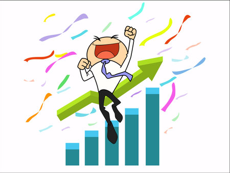 businessman succeed in higher goalのイラスト素材