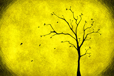 drawing dead tree on textureの写真素材