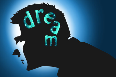 a man thinking about his dream,business conceptの写真素材