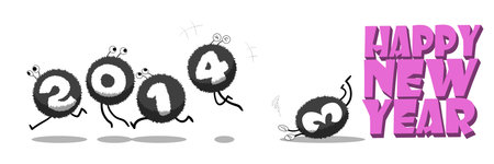 happy new year 2014 cardの写真素材