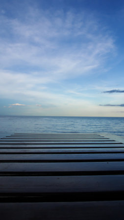 blue sea in the evening time