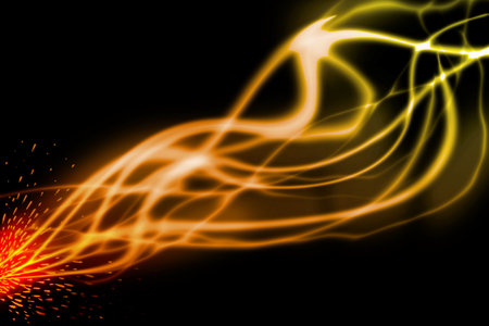 abstract light from fire flame, abstract smoke effect on dark background