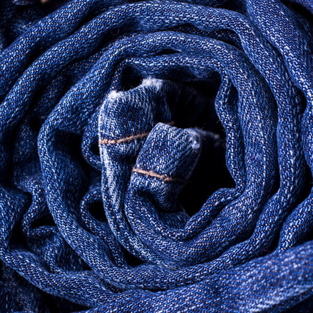 Jeans background. Texture. Roll.の写真素材