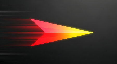 Abstract fast moving arrow shape with motion blur effectの素材