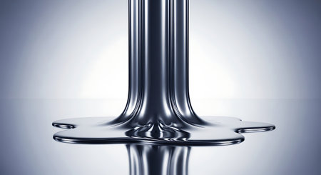 Viscous liquid metal flowing and spreading on a surfaceの素材