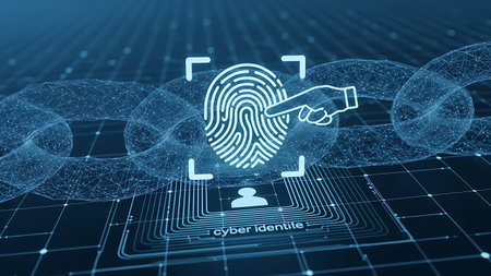 Digital fingerprint scan and blockchain connection for cyber identity authenticationの素材