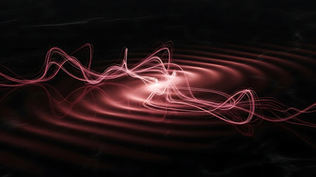 Pink Energy Ripples Abstract Digital Art Backgroundの素材