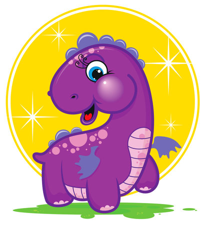 Cute purple dragon のイラスト素材