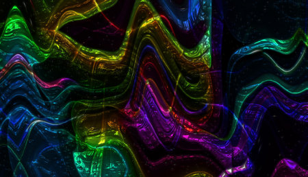 3D illustration, modern background illustration, fractal surface, light effect texture, digital...