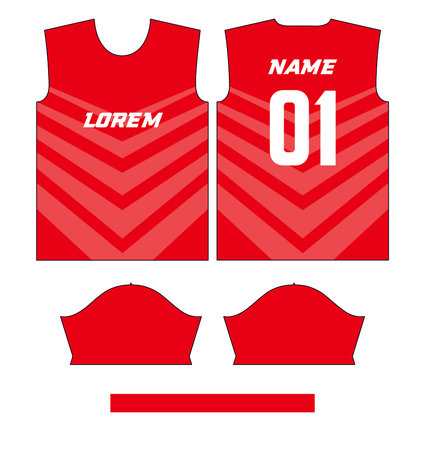 Soccer & Football Sport Jersey T-Shirt Design in Ready to use Round Neck Short Sleeve Sewing Template.のイラスト素材