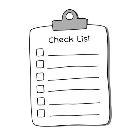 Hand draw check list, doodle clipboard check mark, to do list, vector illustrationのイラスト素材