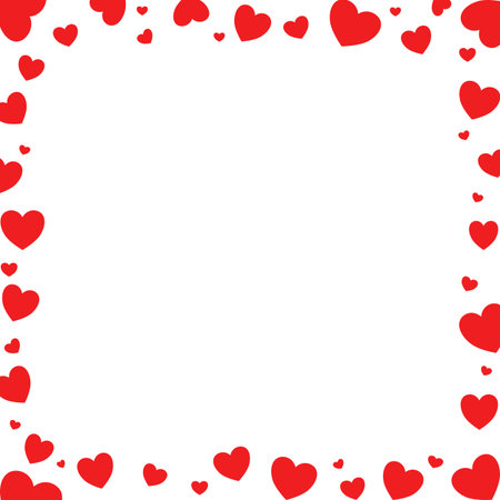 Cute heart frame transparent background , vector illustrationのイラスト素材