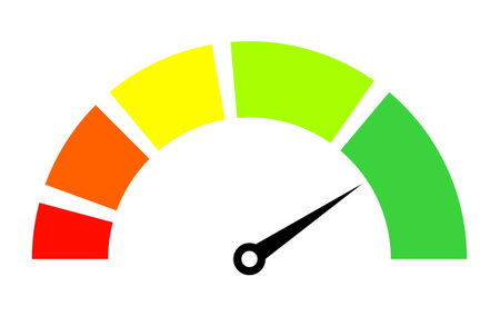 Speedometer icon. Flat illustration of speedometer icon for web design,vector illustrationのイラスト素材