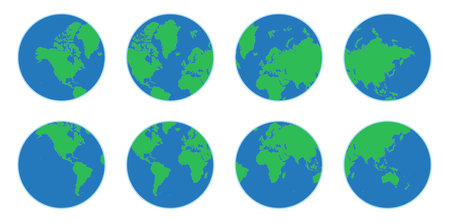 Set of earth globes. Vector illustration isolated on white background.のイラスト素材