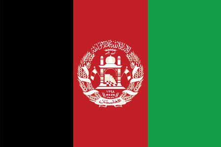 Afghanistan flag. Vector illustration. National flag of Afghanistan.のイラスト素材