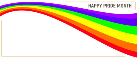 Rainbow background with place for text. Template for your design. Happy pride month poster. Vector illustration design.のイラスト素材