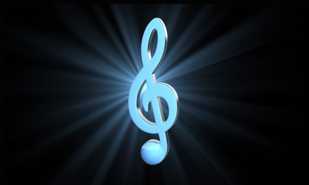 Blue violin keyの写真素材