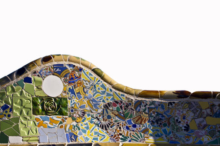 BARCELONA,SPAIN  Detail of the bench in the park Guell, designed by Antonio Gaudi  15 NOVEMBER 2012のeditorial素材