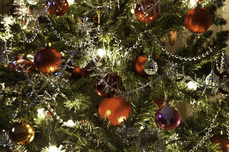 beautiful christmas tree on dark background