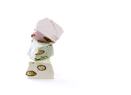 nougat isolated on a white backgroundの写真素材
