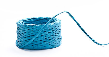 Roll of paper string isolated on white backgroundの写真素材
